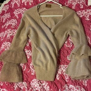 NWOT POL Women's Pink Ruffle Sleeve Cardigan